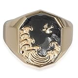 David Yurman, Pre-Loved Waves Collection Ring, 18k Yellow Gold, 8.25