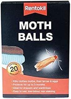 Rentokil RKLPSM97 Moth Balls (Pack of 20), Clear, 10.3x14.5x4.3 cm