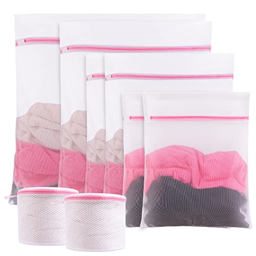 sorliva 8 Piezas Bolsa de Lavadora Malla para Lavadora Bolsa de Colada Red Grande con 2 Sujetador Bolsa Malla Lavado Cremallera para Ropa Delicada, Zapatos, Abrigos, Suéteres, Vestido, Blusas Cover
