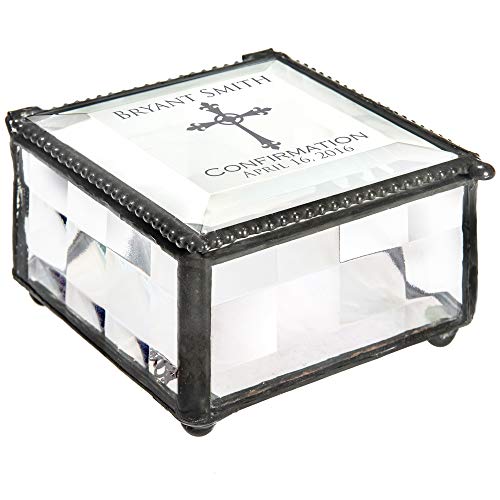 Confirmation Gift For Girls Personalized Stained Glass Engraved Religious Christian Cross Jewelry Rosary J Devlin Box 333 Eb221 (Clear Cube) #TOP16