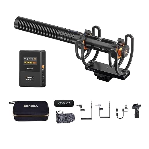 comica CVM-VM30 Microfone Shotgun sem fio condensador supercardióide 2.4G para câmera, smartphone e PC com 75/150 Hz, microfone de vídeo universal supercardióide para cineastas, vloggers