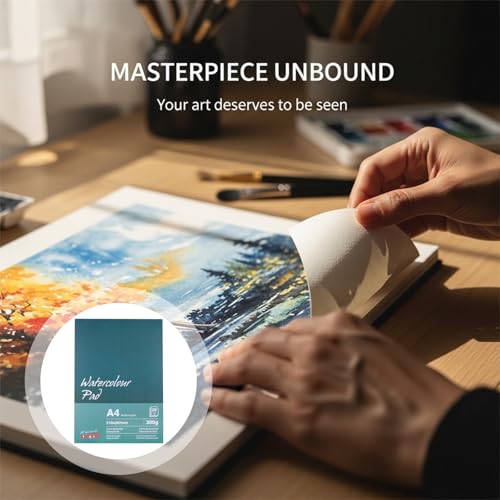 Papel grueso de acuarela de 300 g/m² con algodón para máxima absorción 3