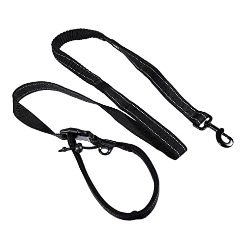 Garneck Reflective Elastic Dog Leash with Handle Heavy Duty Pet for Training Hiking Walking and Jogging Comfortable Convenient Hook Attachment