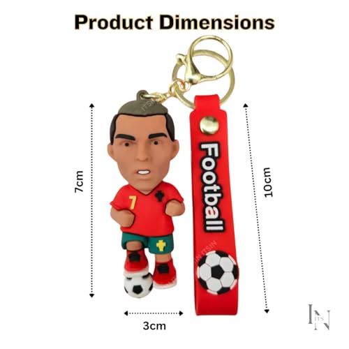 Image of Football jersey Keychain | Ronaldo key chains | messi Keychain | 3D Cute silicone key chain for bike men | soccer Keyring gifts for boys | anime key holder for bag