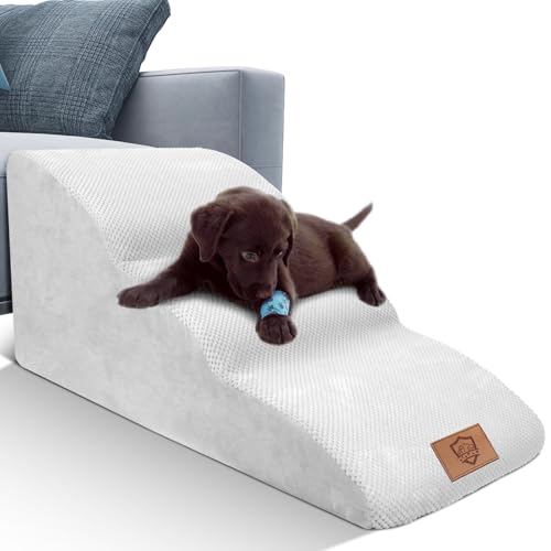 Masthome 犬 階段 犬スロープ階段 ドッグステップ 犬用ステップ 3段プラス 段差解消 ペット用 ステップ 階段 滑り止め 犬用 犬 ステップ 三段踏み台 安全 カバー取り外し可能 ペット用品 小型犬 室内犬 高齢犬 グレー ホワイト ブルー ブラック ブラウン