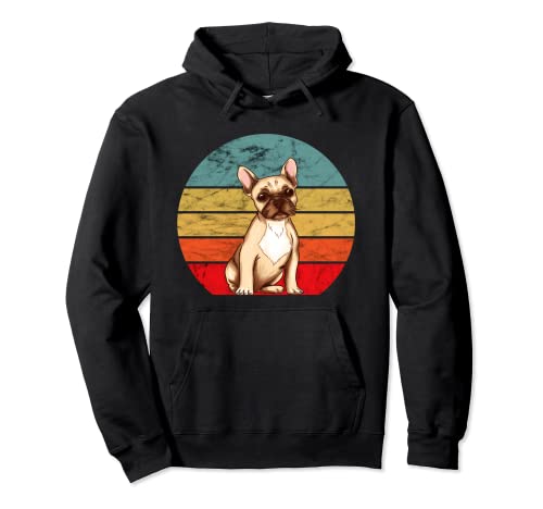 Bulldog Francés Perros Cachorro Retro Sunset Frenchie Sudadera con Capucha