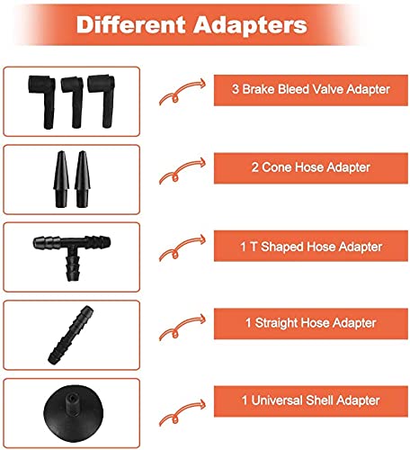 GOTOTOP Hand Held Vacuum Pump Tester Kit,Vacuum Pump Tester Brake Bleeder Set,Vacuum Pressure Pump Tester Tool Brake Fluid Bleeder Bleeding Kit for Car Motorbike Moped Motor Bike