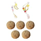 Generisch Flaumige Spielbälle Für Katzen,5 Stücke Interaktives Katzenspielzeug | Flauschige Spielbällchen,für Zuhause Haustierzimmer Outdoor Training und Bewegung