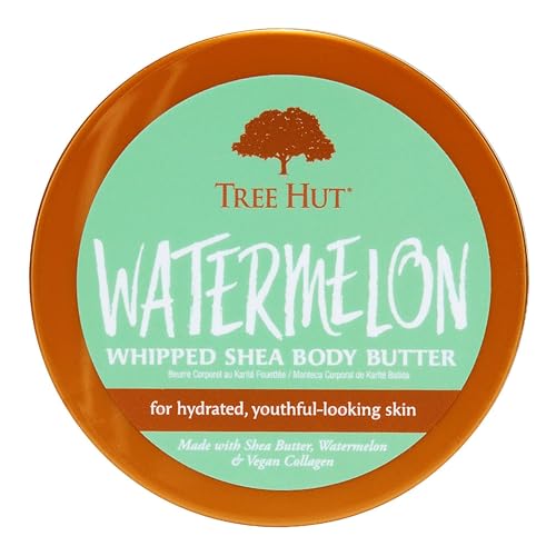 Image of Tree Hut Watermelon Whipped Shea Body Butter, 8.4oz, Lightweight, Long-lasting, Hydrating Moisturizer with Natural Shea Butter for Nourishing Essential Body Care