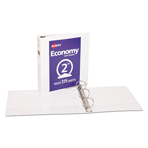 Avery 05731 Economy Round Ring View Binder, 2-Inch Cap, Letter Size, White, 1/Ea #TOP1