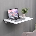 Menaka Wall Mounted Table Drop-Leaf, Small Floating Computer Desk Worksation Folding Hanging Laptop Utility Table for Small Space Study Bedroom