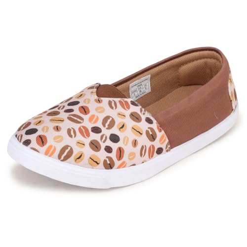 Image of TRASE Women's Printed Bellies - Lightweight Slip-On Ballerina Flats with Cushioned Footbed, Comfortable Anti-Skid Ladies Footwear for Casual, College & Office use