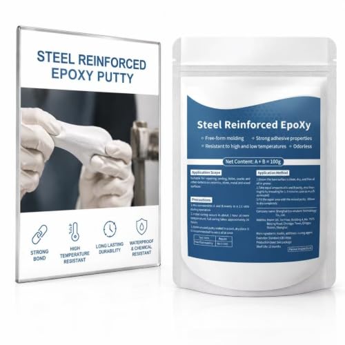 Image of Steel Reinforced Epoxy Putty, 2026 New Waterproof Heat-Resistant Epoxy Putty Repair Kit, Portable Multi Surface Repair Putty for Pipe and Railing Repair (1, White)