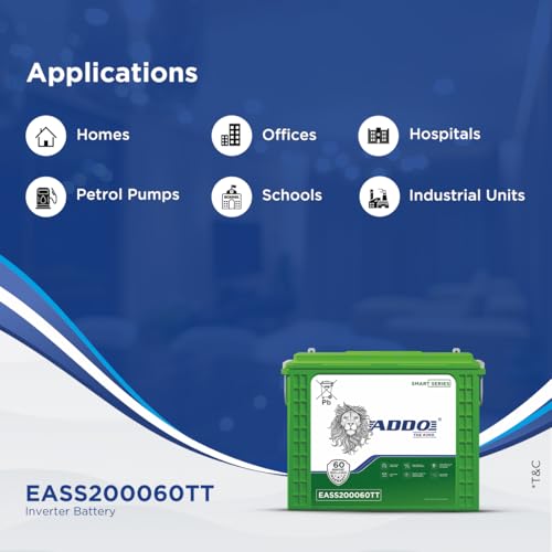 Image of Addo EASS200060TT | Tall Tubular | 200 AH Inverter Battery |Warranty 60 (36+24) Months for Home & Office