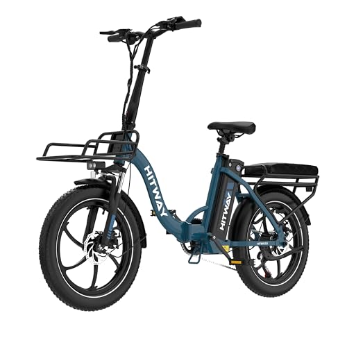 HITWAY E Bike, Ebike mit 250W Motor, Elektrofahrrad 20 Zoll, E-Bike mit 70-150km Reichweite, 7-Gang, APP-Steuerung, faltbar, IP54 wasserdicht, Pedelec Black