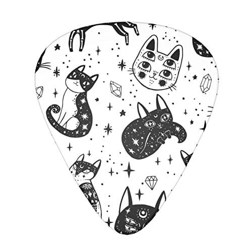 Witch’s Cat Lot de 12 médiators fins et épais pour guitares acoustiques électriques et basses Motif sans couture - Les Beatles, Paul McCartney, John Lennon, RIngo Starr, George Harrison Witch's Cat Lot de 12 médiators fins et épais pour guitares acoustiques électriques et basses Motif sans couture