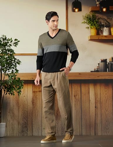 Image of Van Heusen Men's Luxury Sports Regular Fit Full Sleeve Crew Neck Sweater | Sophisticated Flair | Super Premium Fabric