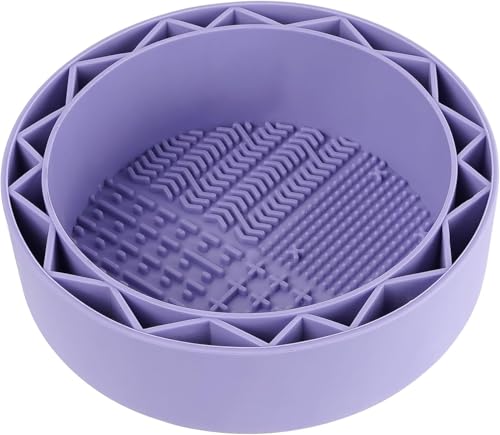 JANKOW Pen Brush Washer, Watercolor Brush Cleaner, Silicone Brushs Bowl Clean, Brushs Holder Cleaner, Watercolor Painting Water Cup for Acrylic Oil Painti (1Pcs Purple)