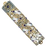 INOOMP Jüdische Mezusa Tür Mesusa aus Metall mit Schriftrolle Segensspruch Chanukka Türdekoration Robuste Legierung Wand und Haustürdeko