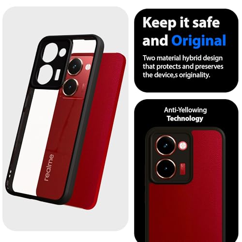 Image of KAPAVER Hybrid Series Back Cover Case Compatible with Realme P3 Ultra (PC+TPU) (Black)