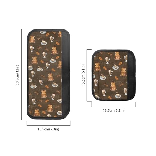 Image of Refrigerator Door Handle Covers Set of 6 Neoprene Kitchen Appliance Handle Anti-Dust Protector for Fridge Microwave Kitchen Cabinet Stove Dishwasher, Coffee Pattern Brown
