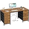 Amazon.com: YOMILUVE 50 Inch Computer Desk with 8 Drawers, Home Office ...