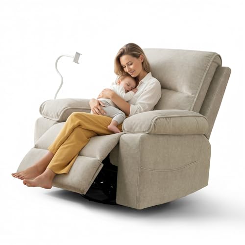 YuuYee Nursery Rocking Chairs Glider Recliner with Flexible...
