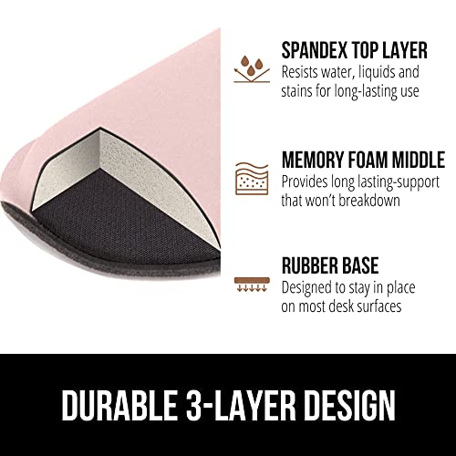 Image of GORILLA GRIP Silky Gel Memory Foam Wrist Rest for Computer Keyboard, Mouse, Ergonomic Design for Typing Pain Relief, Desk Pads Support Hand Arm Mousepad Rests, Stain Resistant, 2 Piece Pad, Light Pink