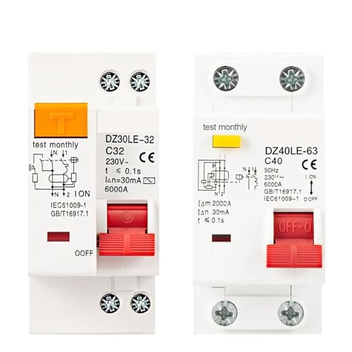Disjoncteur monophasé DZ40LE 10A contre les surcharges domestiques