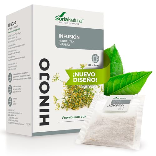Soria Natural Hinojo Infusión – Favorece la Eliminación de Gases – Salud Digestiva - Infusión de Hinojo (Oeniculum Vulgare Miller) – 100% Natural - Caja con 20 Bolsas Filtro