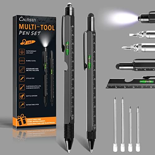 Camlsen Gifts for Men/Dad 9 in 1 Multitool 2Pcs Pen Set- Cool Gadgets for Men gifts idea，Father day Gifts for Dad husband engineer Birthday，Christmas