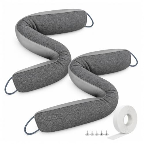 HADOR 2X 30‘’ Weighted Door Draft Stopper, Doors Snake, Up to 3" Gaps, Gray