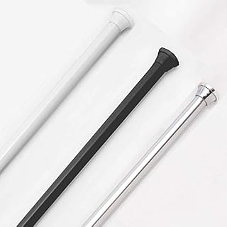 Extendable Spring Loaded Shower Curtain Pole/Rod/Rail 190-300cm (74" -118") (Black)