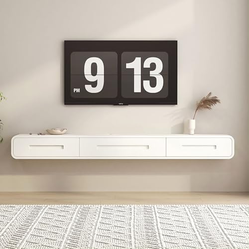 Meuble TV flottant avec rangement : console murale moderne salon