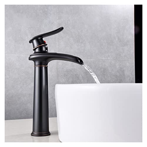Robinet cascade de salle de bain mitigeur eau chaude et froide noir - 6