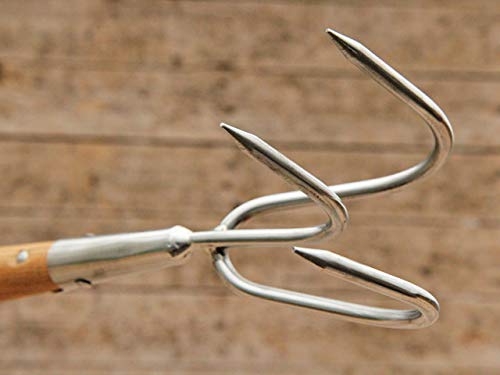 Greenman Extra Long Ash Handled (54") Cultivator Lawn Tiller Stainless Steel 160cm (63"), 160cm (63") x 10cm (4") - Image 3