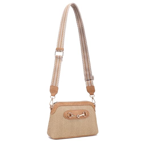 Straw Crossbody Bags for Women Summer Purse Raffia Rattan Woven Beach Bag Shoulder Handbags for Travel Vacation