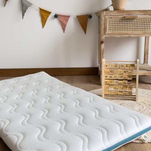 Kadolis - Colchón de Viaje COCOLEGEND Enrollado 60x120x5 cm - Corazón 100% Natural de Cocolatex - Colchón de látex con Funda Lavable extraíble - Certificación Oeko-Tex