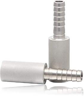 Joywayus 2PCS Aeration Stone 0.5 Micron 316 Stainless Steel Oxygenation Diffusion Stone 3/8" Barb for Home brewing Wine Beer Soda