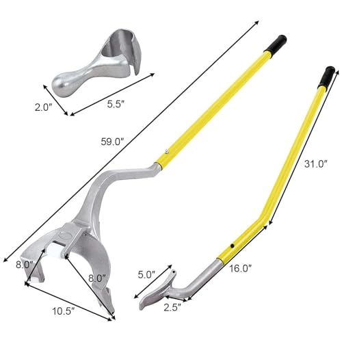 OKSTENCK Tire Changer, 17.5" to 24" Steel Tire Mount Demount Tool Kit, Tubeless Truck Bead Breaker Manual Tire Changing Tools (Yellow) by OKSTENCK - Image 2