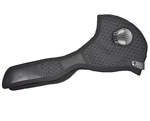 Dukars Sports Mask, Dustproof Mask Activated Carbon Filtration Exhaust Gas Anti Pollen Allergy PM2.5 Workout Running Motorcycle Cycling Mask (Black) - Thumbnail 4