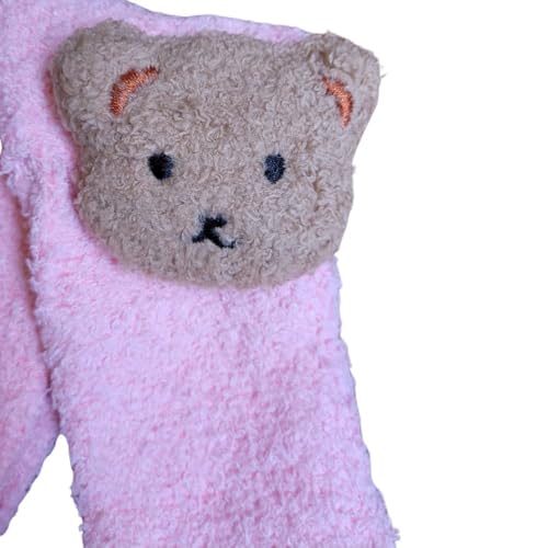 Kit 2 Peças Cachecol + Gorro Touca Infantil Com Forro de Pelinhos Com Ursinhos Para Bebês Meninos e