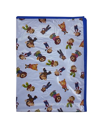 Image of EcoSoft Plastic Sheet,PVC Sheet for Kids,Rubber Sheet for Babies,Bed Wetting Protector(90 x 135 cm) (Blue Monkey)