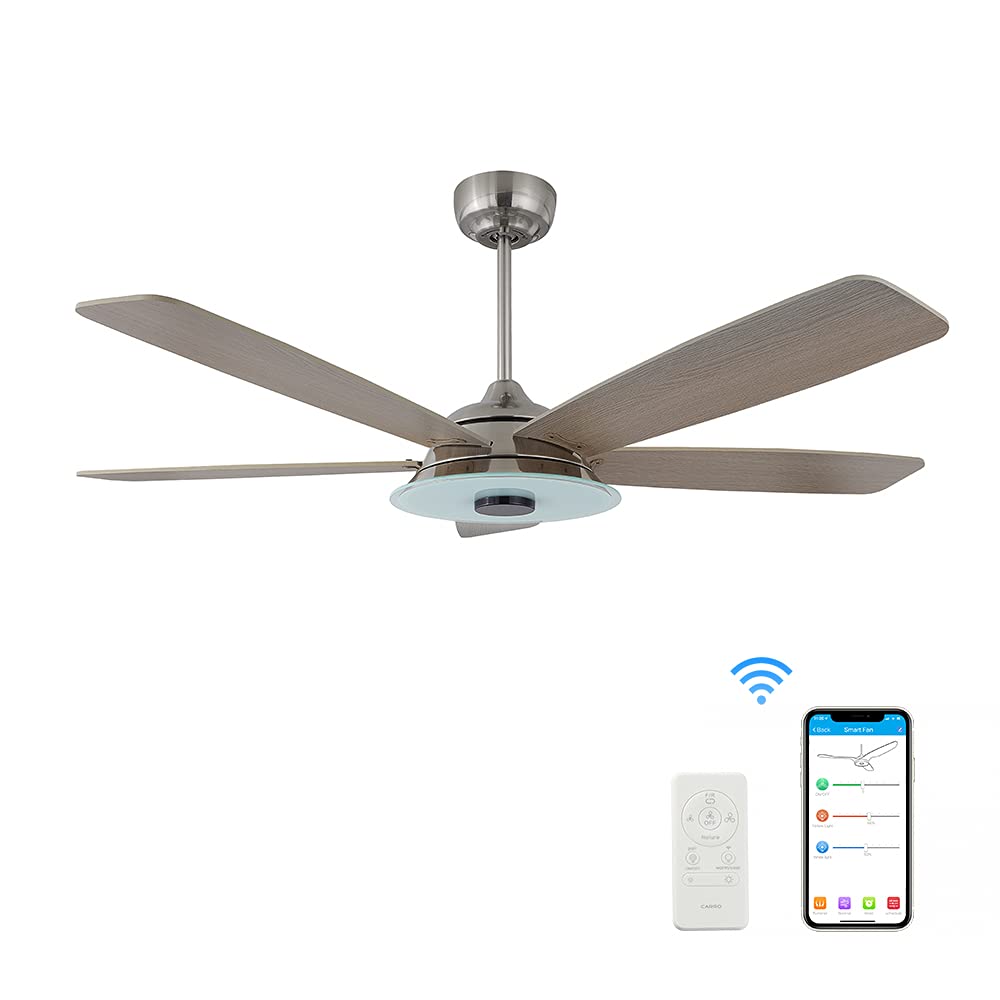 Trifecte 52" Smart Ceiling Fan with Dimmable Lights and Reversible DC Motor, Low Profile Ceiling Fan