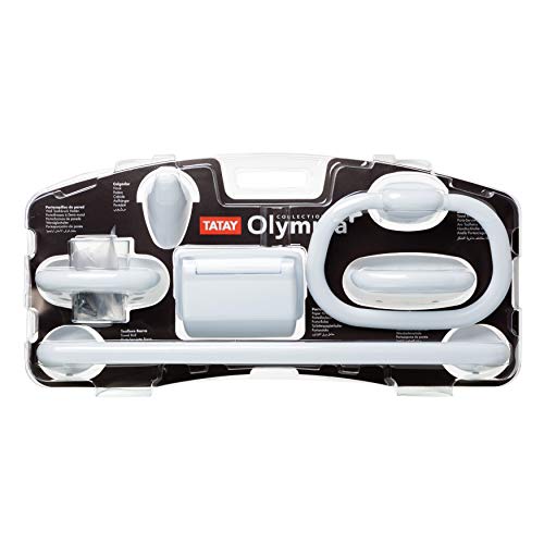 TATAY Olympia Estuche Baño con 6 Piezas, Blanco, 62x13x30 cm - imagen 2