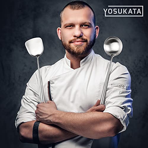 YOSUKATA Spatola e mestolo wok da 37 cm, set di 2