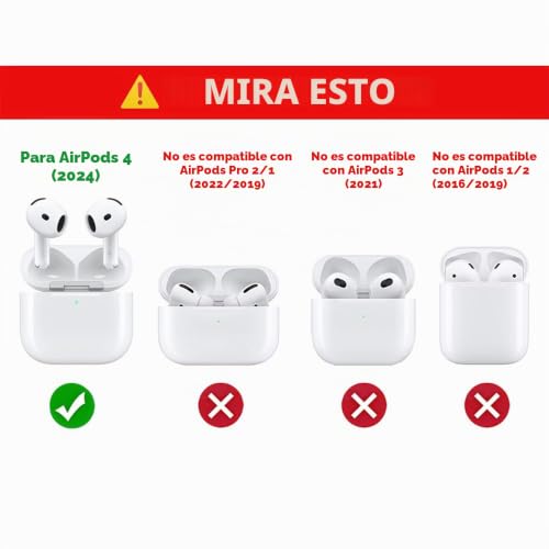 Funda AirPods 4 de silicona con protector estuche carga y kit lápiz 2