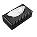 Better-love Luxury PU Leather Rectangular Tissue Box Holder Cover Case Tray Pumping for Home Office Car Automotive (Black)