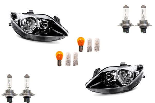 Faro alogeno anteriore per Seat Ibiza 6J 08-12 Set di lampadine L R
