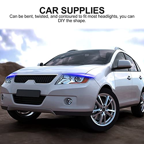 VORCOOL 2Pcs 45 CENTÍMETROS Flexível Dupla LEVOU Farol Tira Superfície 12V Turno Luz (Azul)